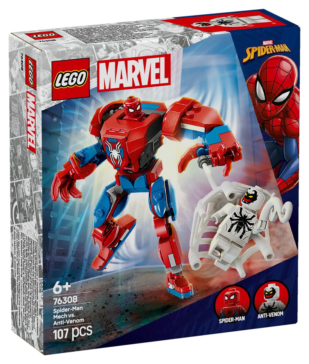 Marvel Spider-Man Mech vs. Anti-Venom Bauset 107 Teile  (Mehrfarbig) 