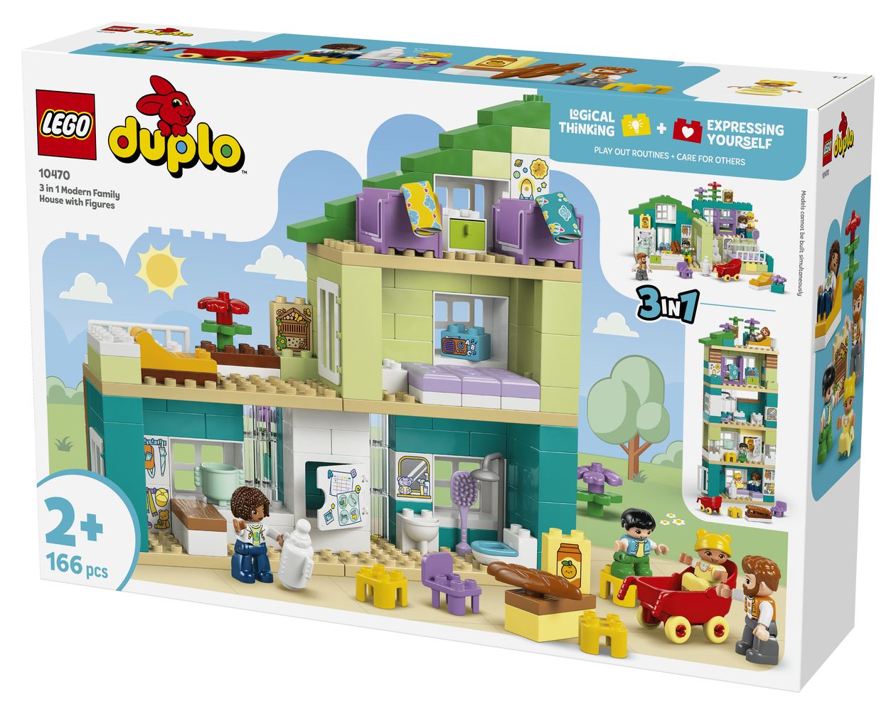 Modernes Familienhaus mit Figuren – 3-in-1-Set 