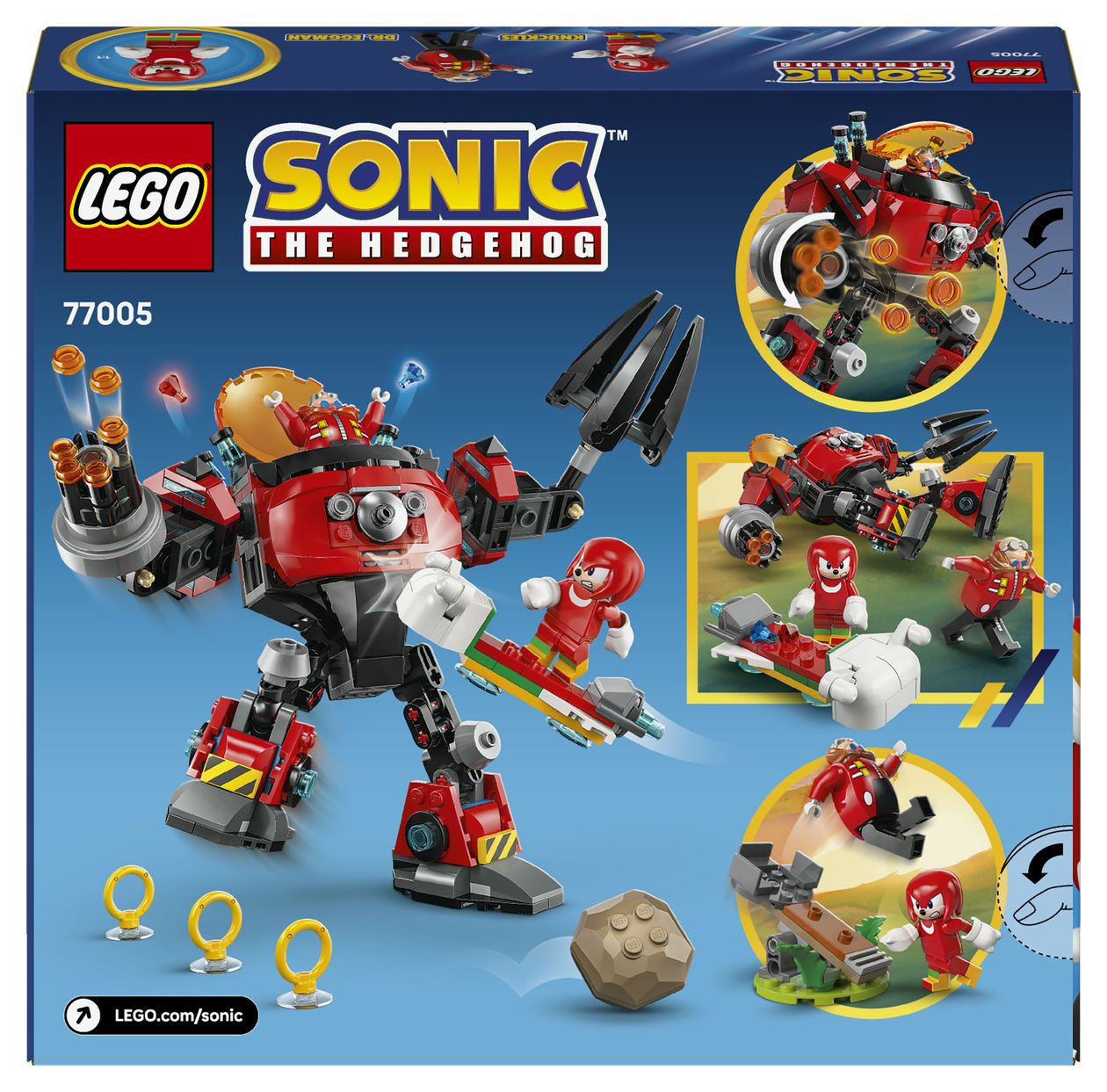 Sonic the Hedgehog Knuckles vs. Dr. Eggmans Egg Crusher Mech Bauset 350 Teile  (Mehrfarbig) 