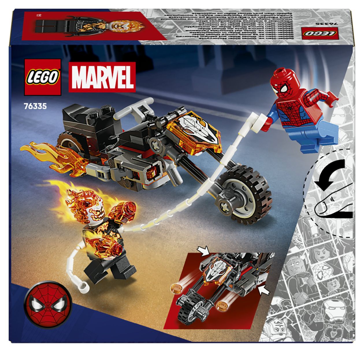 Spider-Man vs. Ghost Rider auf seinem Motorrad 