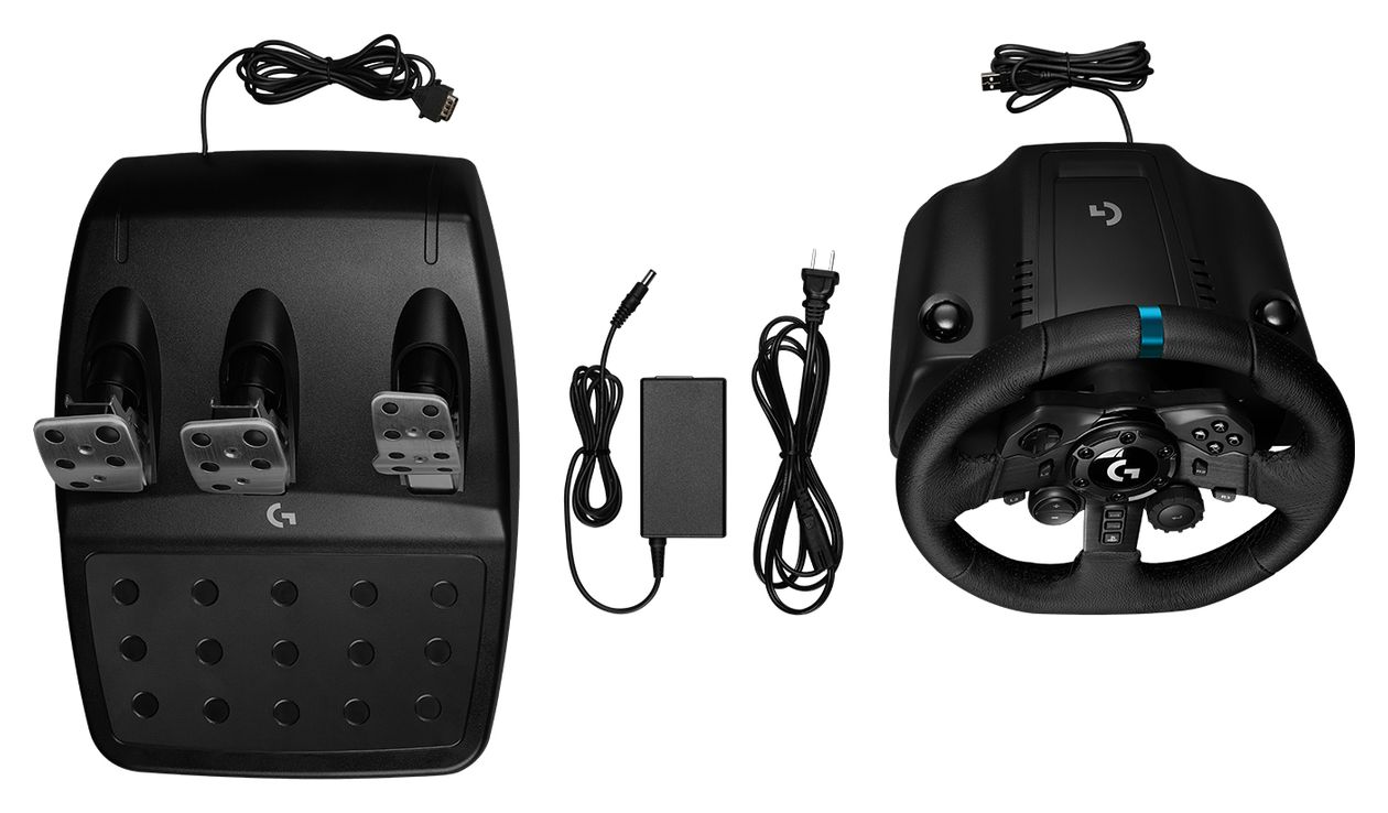 G923 Analog / Digital Lenkrad + Pedale für PC, PlayStation PS4, PlayStation PS5  (Schwarz) 