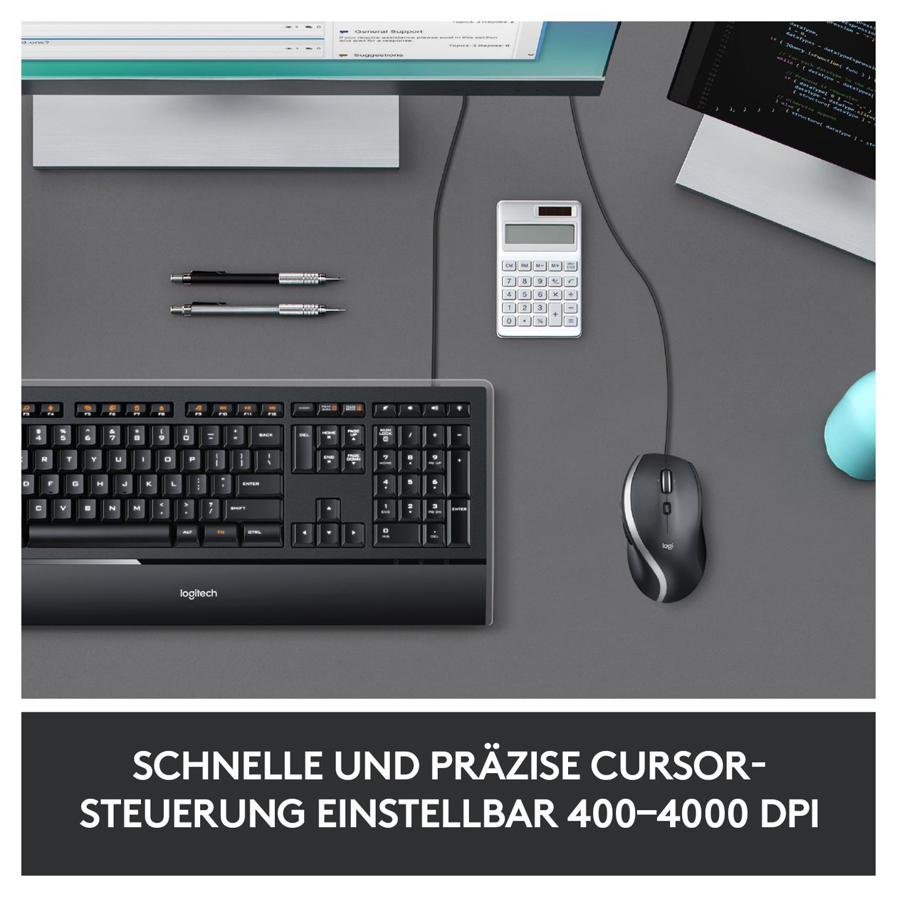 M500s Advanced Corded 4000 DPI Büro Maus Optisch 