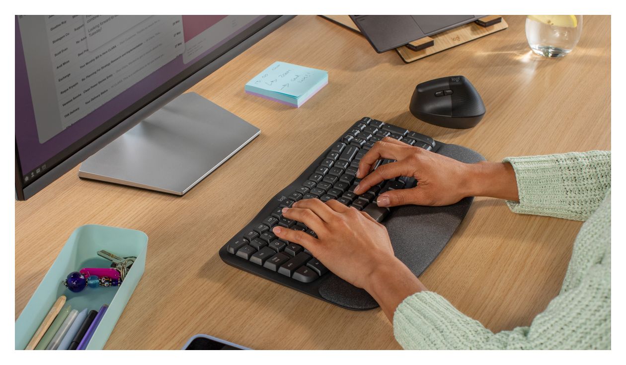 Wave Keys Büro Tastatur RF Wireless + Bluetooth 2.4 GHz  (Graphit) 