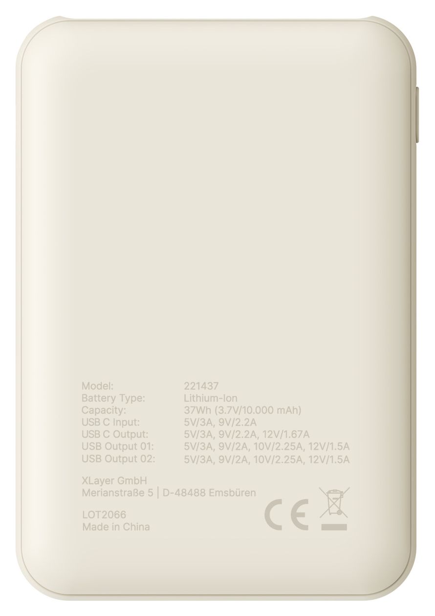 Mini 10000 mAh Powerbank USB Typ-C  (Sand) 