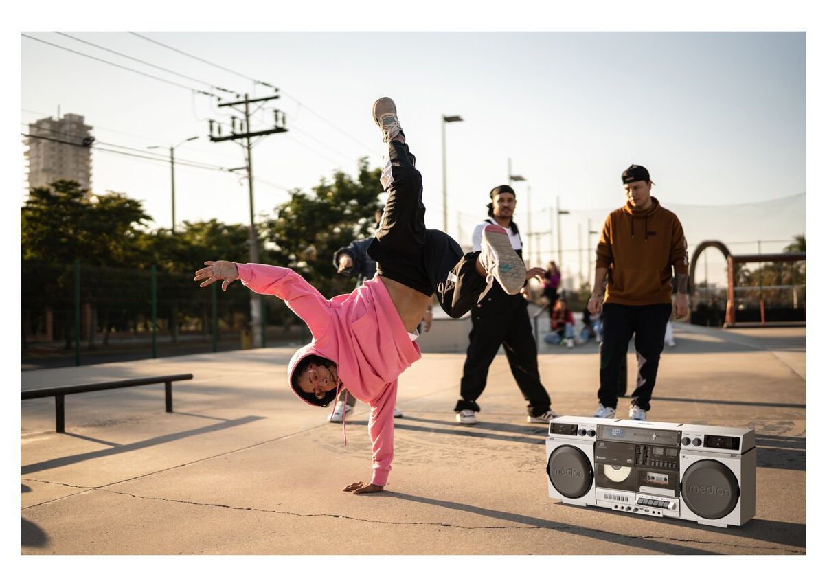 Life P66538 Retro Boombox DAB+, FM, PLL 20 W Bluetooth  (Weiß) 