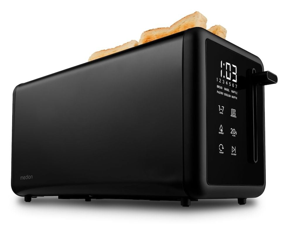 MD12103 Toaster 1450 W 4 Scheibe(n) 7 Stufen  (Schwarz) 