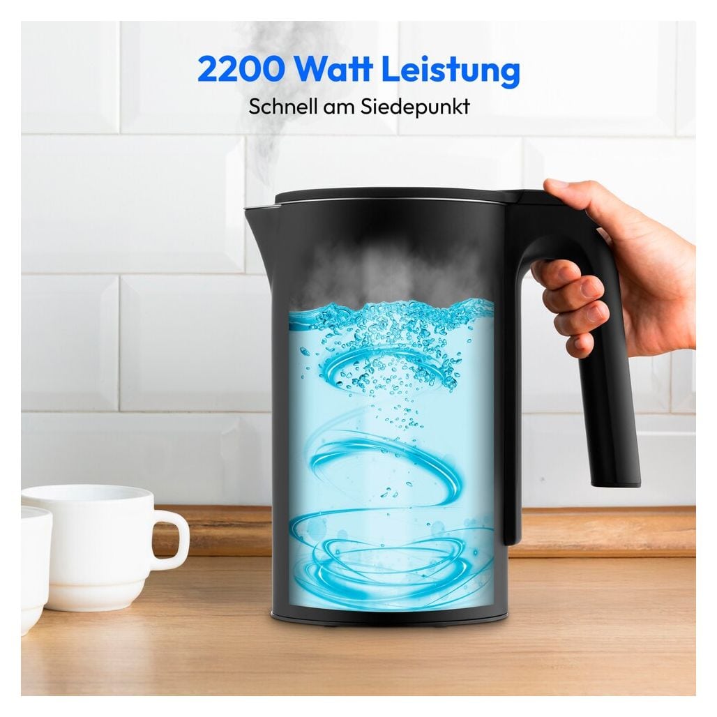 MD12106 1,5 l Wasserkocher 2200 W  (Schwarz) 