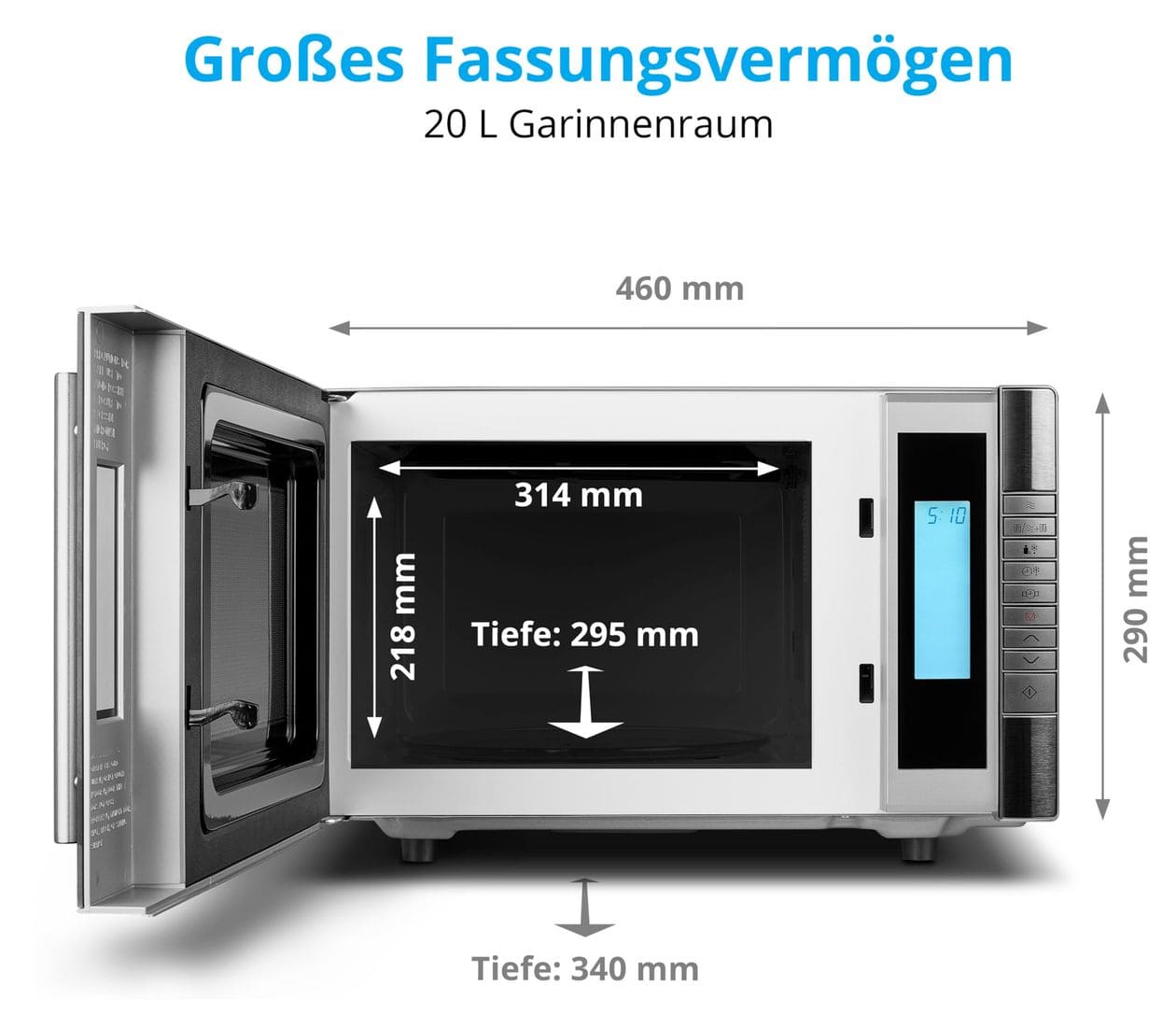 MD14482 Standgeräte Solo 800 W Größe: klein 5 Stufen Grill  (Schwarz, Edelstahl) 
