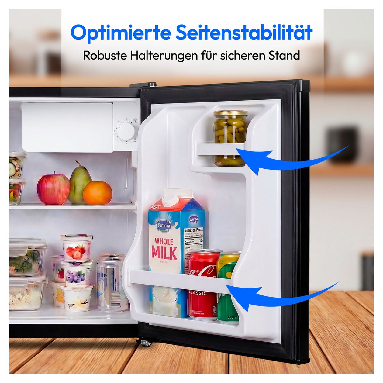 MD370001 42 l / 37 l Tischkühlschrank EEK: E 80 kWh Jahr  (Schwarz) 