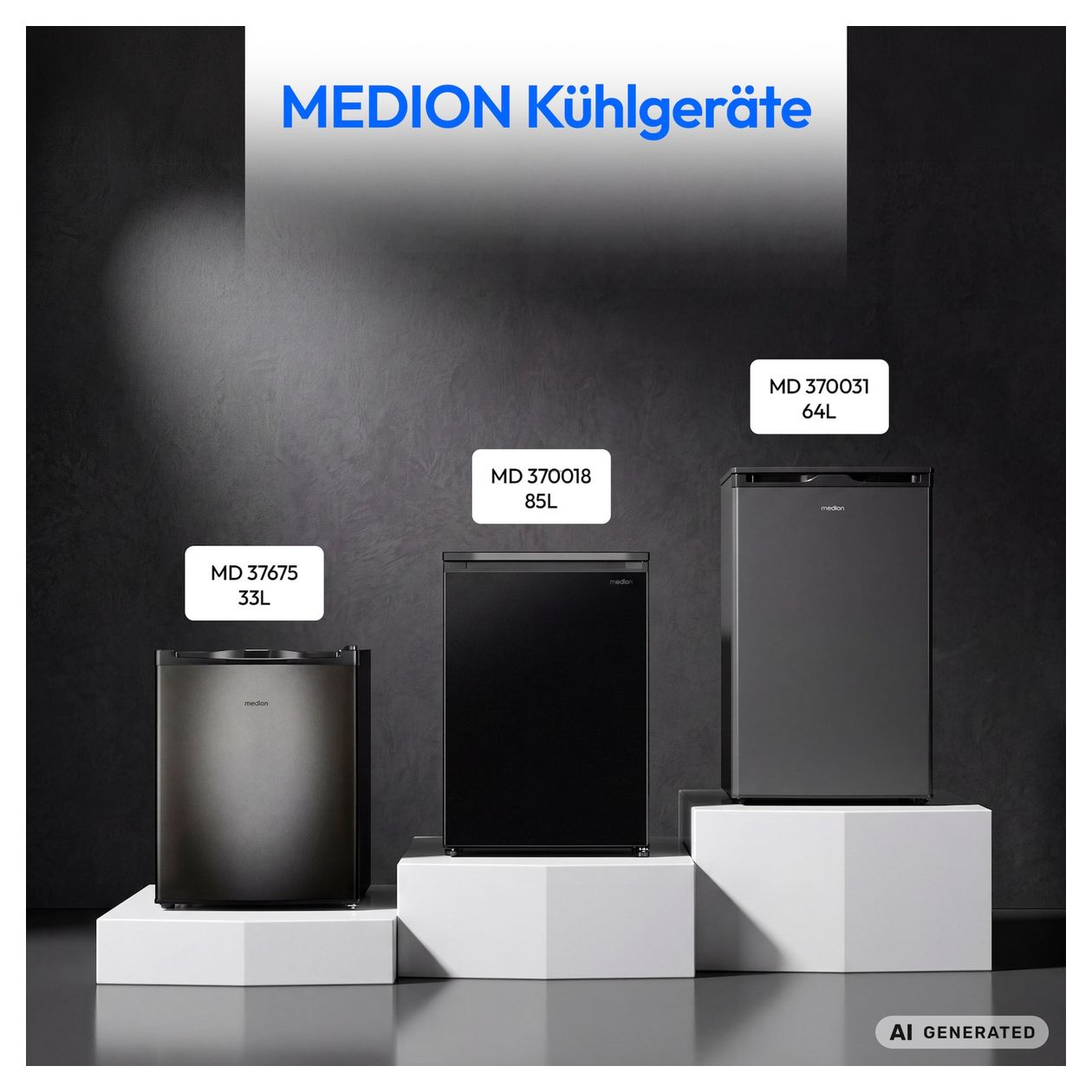 MD370018 85 l Gefrierschrank 105 kWh Jahr  (Schwarz) 
