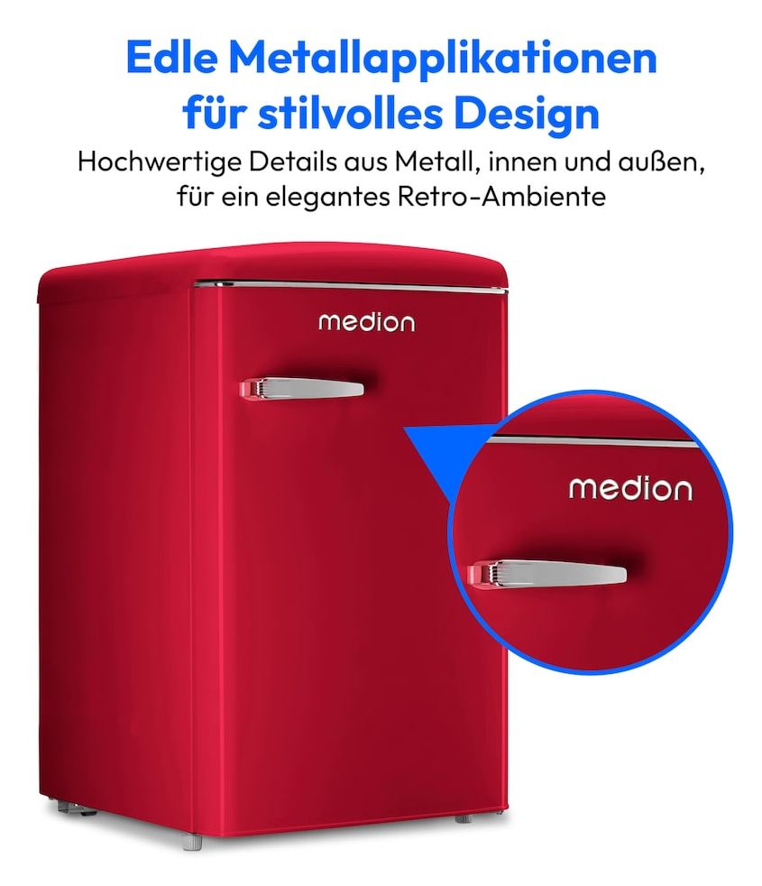 MD37790 108 l / 95 l Kühlschrank freistehend EEK: D 110 kWh Jahr  (Rot) 