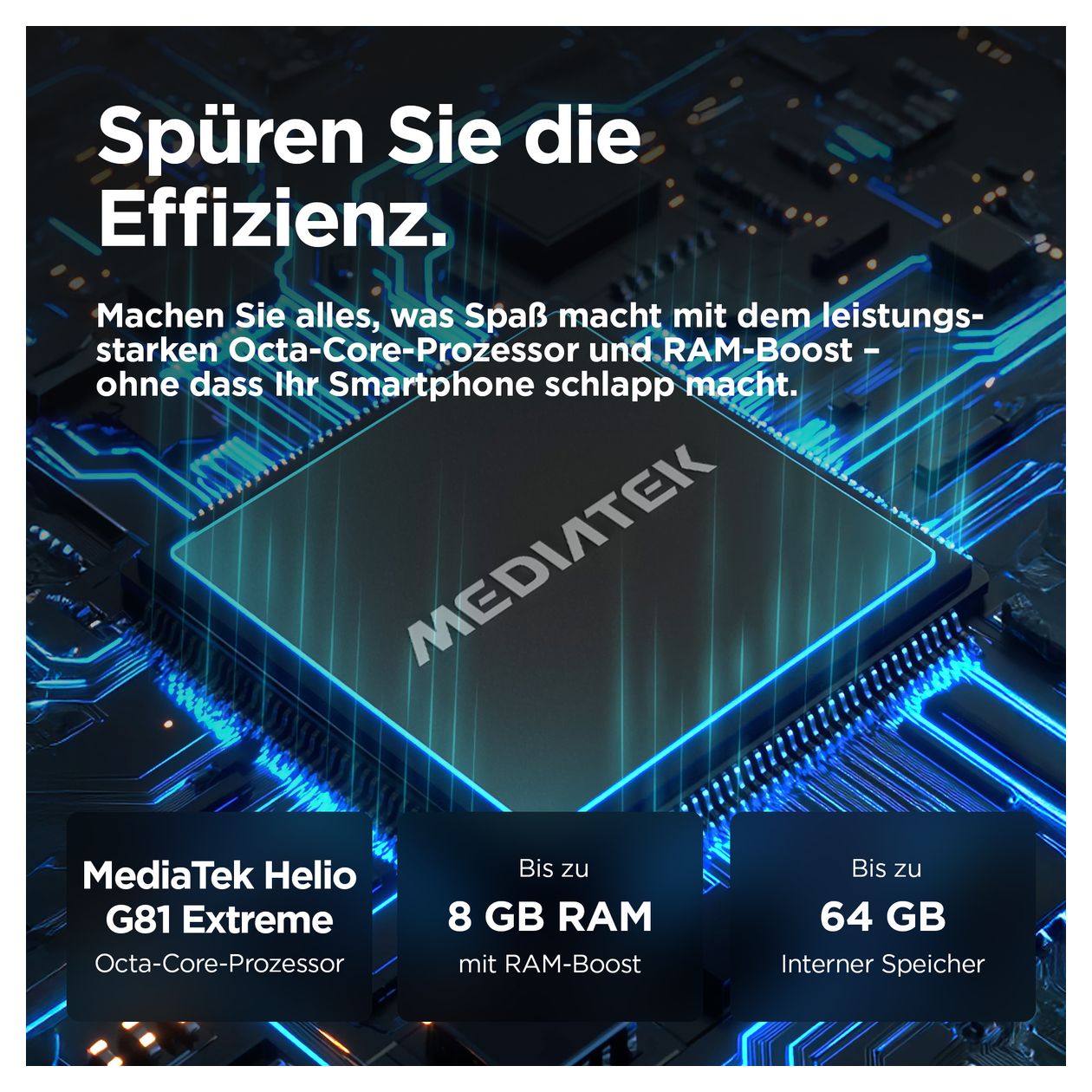 Moto G05 128 GB 4G Smartphone 16,9 cm (6.67 Zoll) 2,0 GHz Android 50 MP Einzelne Kamera Kamera Dual Sim WiFi 5  (Blau) 