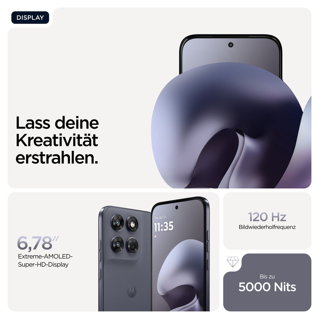 Moto G67 128 GB 5G Smartphone 17,3 cm (6.8 Zoll) 2,4 GHz Android 50 MP Dual Kamera Dual Sim WiFi 5 (PANTONE Arctic Seal) 