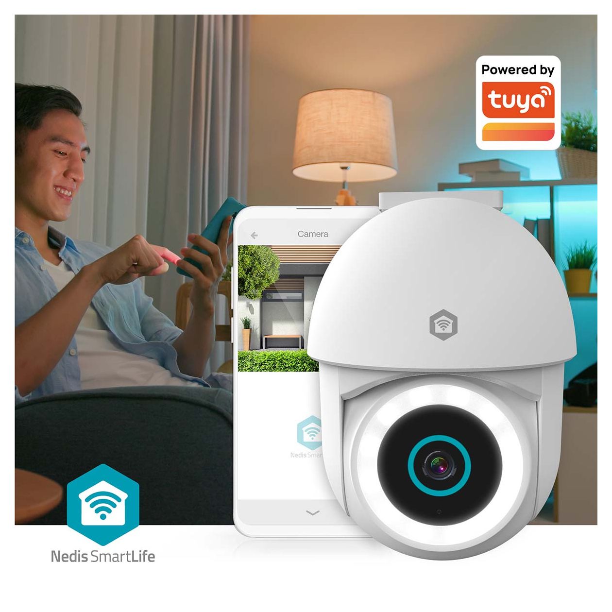 SmartLife WIFICO22CWT 1920 x 1080 Pixel IP-Sicherheitskamera IP65 Außen Nachtsicht  (Weiß) 