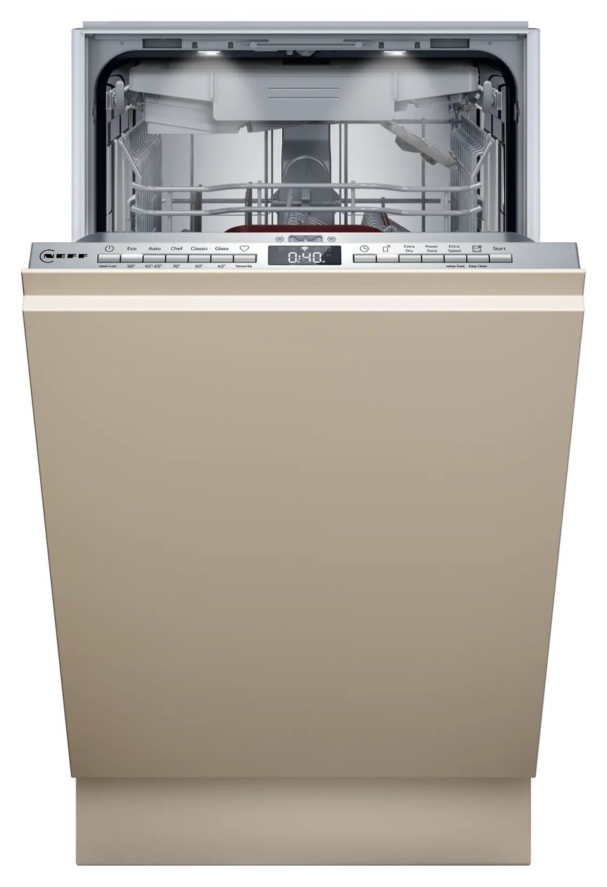 N50 S855EMX34E 45 cm Geschirrspüler vollintegriert (ohne Front) Leise 10 Maßgedecke aquaStop Funktion Wärmetauscher/Türöffnungstrocknung 