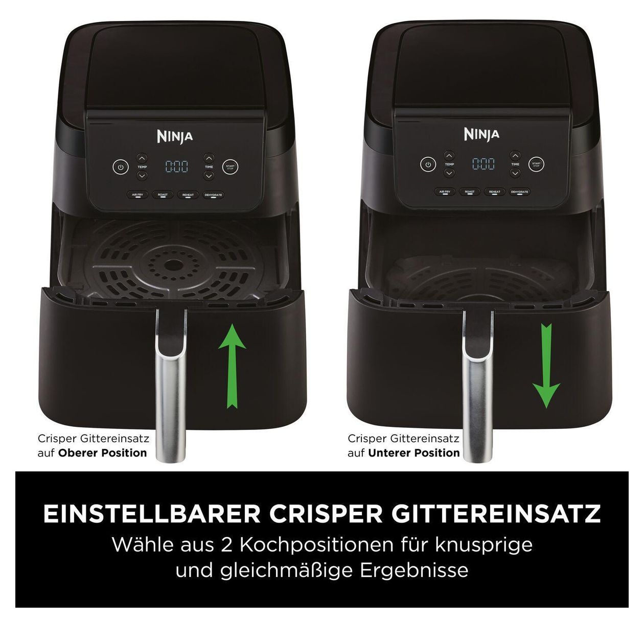 AF170EU Heißluftfritteuse 6,2 l 2000 W  (Schwarz) 