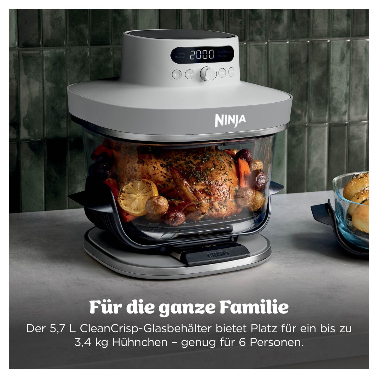 AS090EUWH Crispi Pro 5-in-1 Heißluftfritteuse 5,7 l 2000 W  (Weiß) 