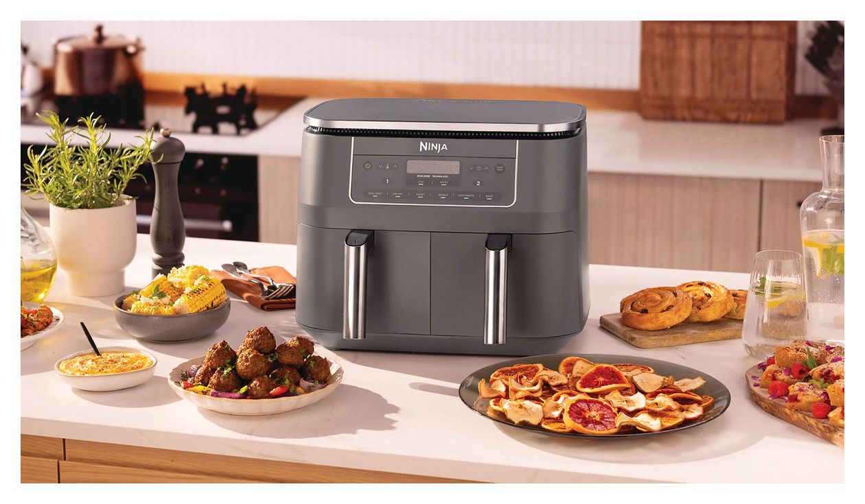 DZ300EU Doppel Heißluftfritteuse 7,6 l 2400 W  (Grau) 