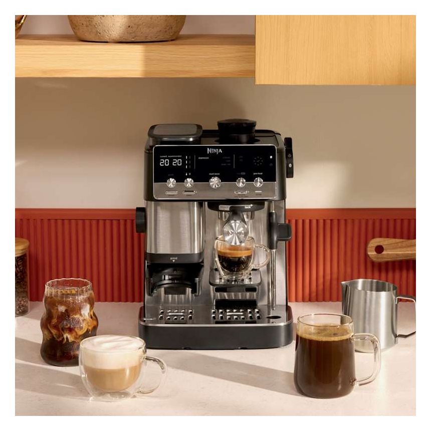 ES301EU Luxe Café Mini Siebträger Kaffeemaschine 1650 W  (Schwarz) 