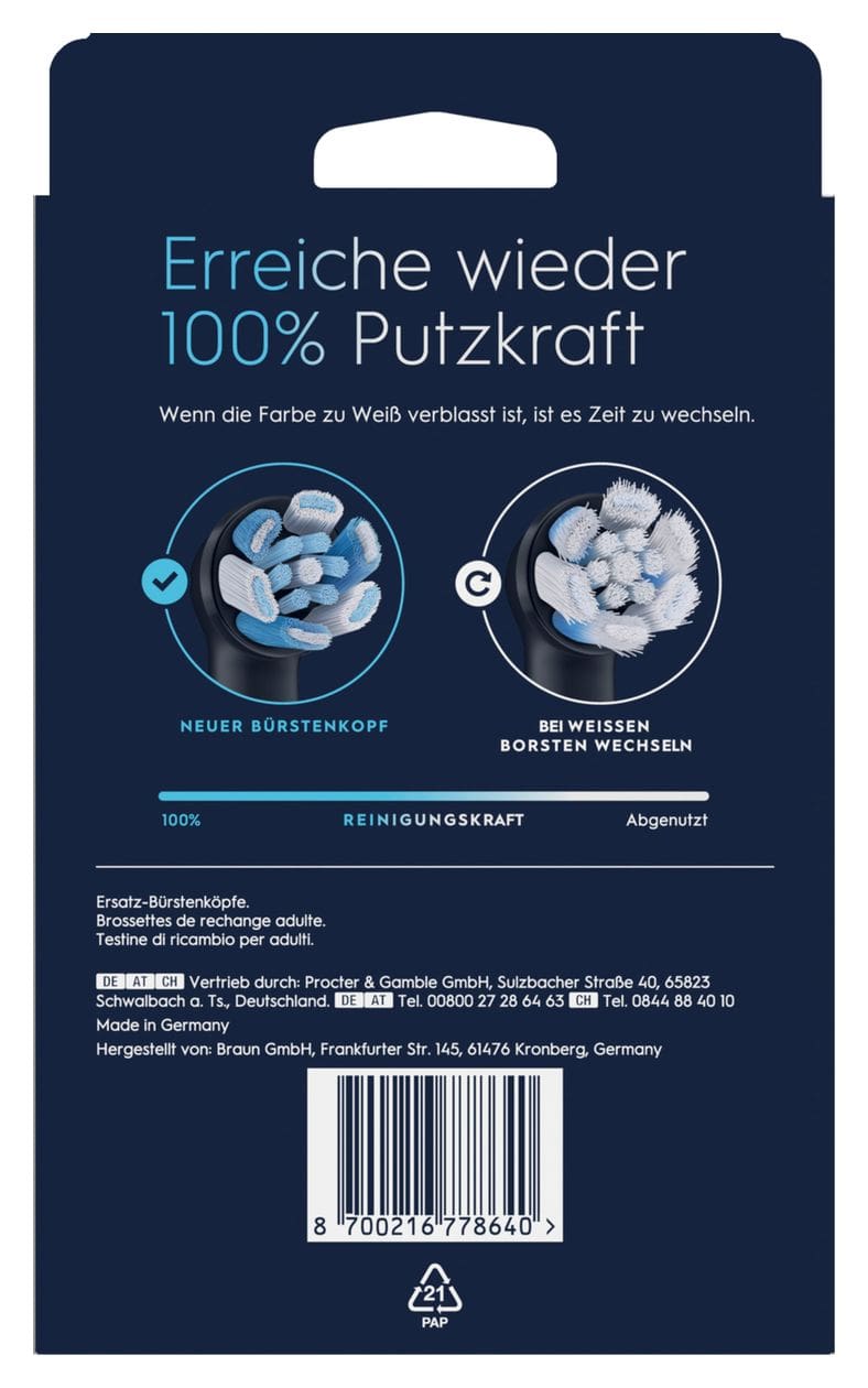 Oral-B iO Ultimative Reinigung Aufsteckbürsten 8 Stück (Schwarz)