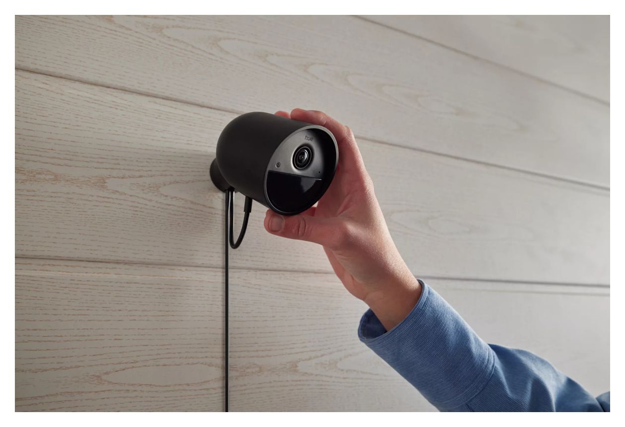 Hue Secure Kamera 1920 x 1080 Pixel IP-Sicherheitskamera IP20, IP65 Innen & Außen Nachtsicht  (Schwarz) 