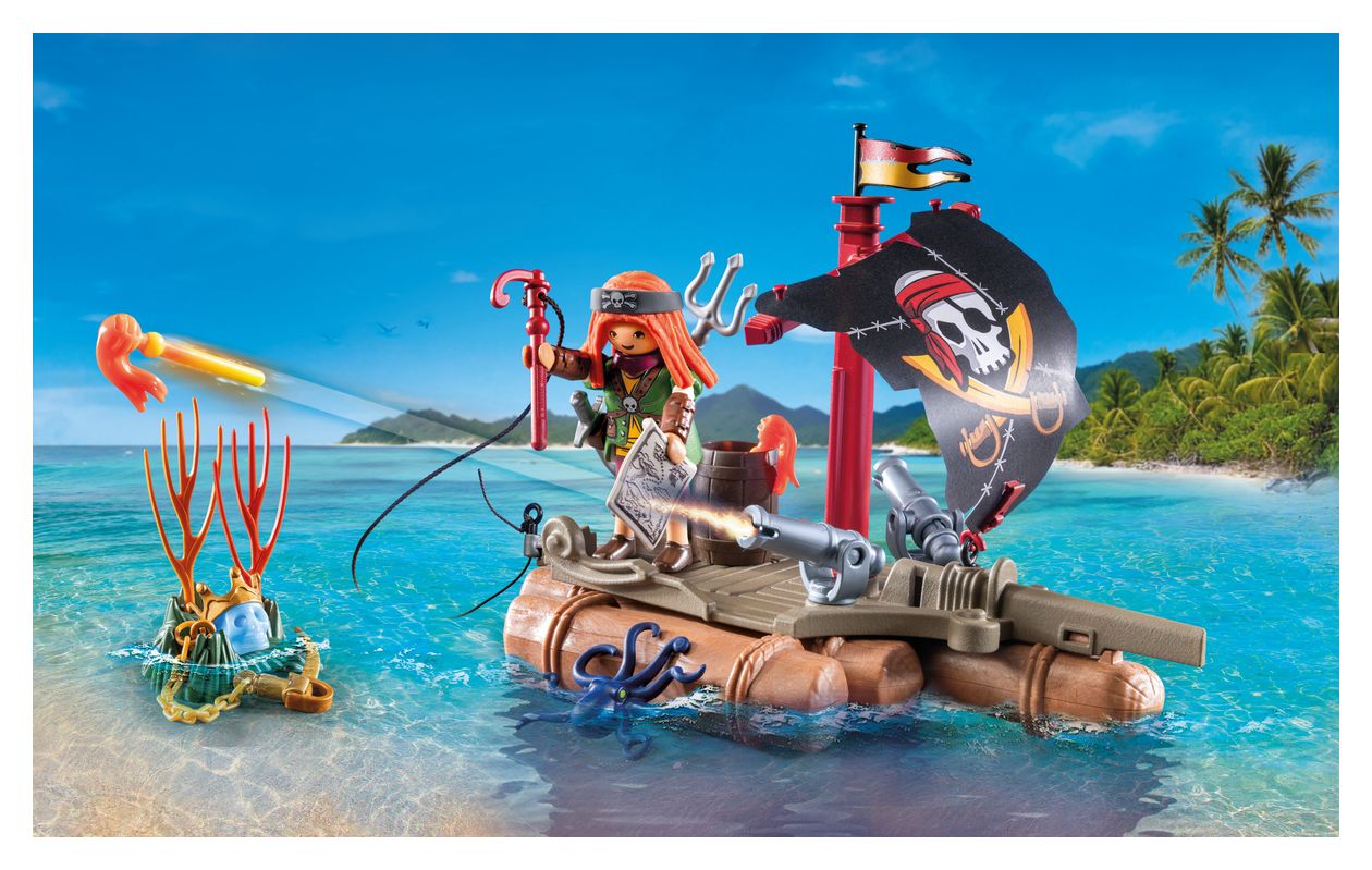 Schatzbergung auf Piratenfloss 