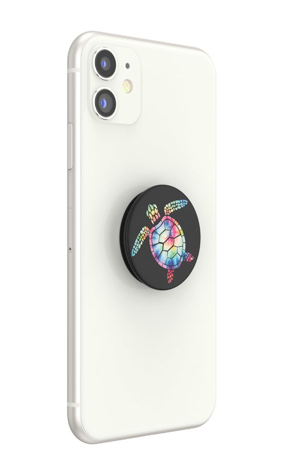 PopGrip Pshychedelic Turtle Fingerring für Universal  (Schwarz, Mehrfarbig) 