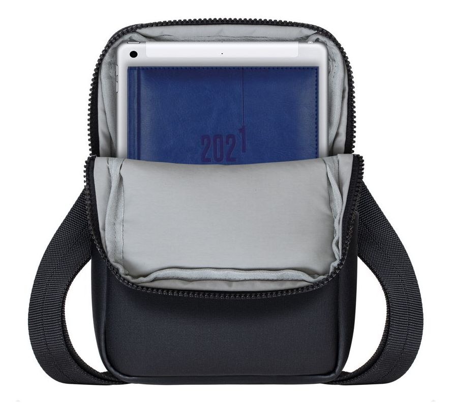 8810 Crossbody Tasche Messengerhülle aus Kunststoff für Jede Marke bis 20,3 cm (8") Staubresistent, Kratzresistent (Schwarz) 