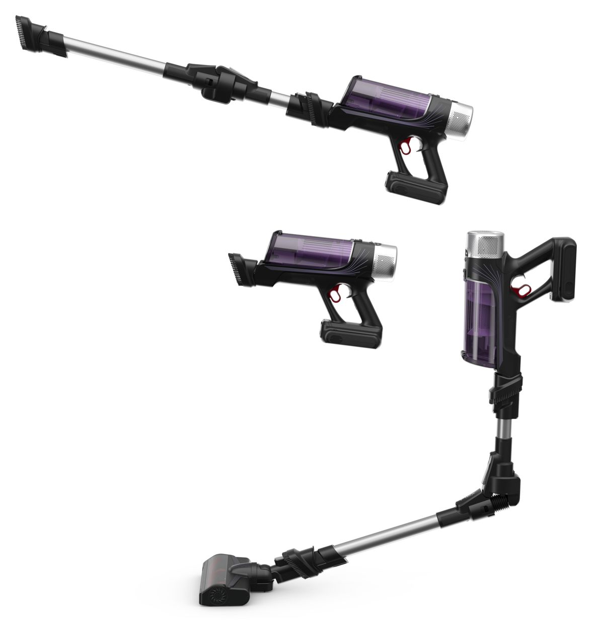 RH2037 X-Force Flex 9.60 Handstaubsauger Beutellos bis 45 min Laufzeit 18 V  (Schwarz, Violett) 