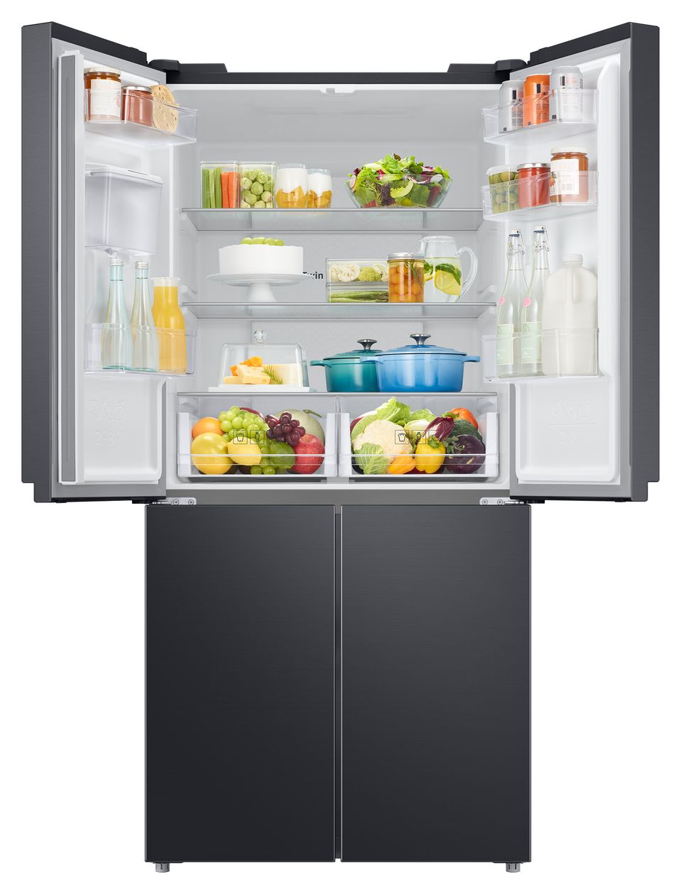 RF48A401EB4EF Side-by-Side Kühl-/ Gefrierkombination French Door 298 kWh NoFrost 1793 mm x 833 mm  (Anthrazit) 