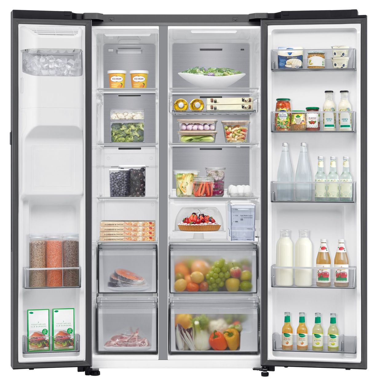 RS90F65EDT Side-by-Side Kühl-/ Gefrierkombination 420 l / 220 l 349 kWh 1784 mm x 912 mm  (Edelstahl) 