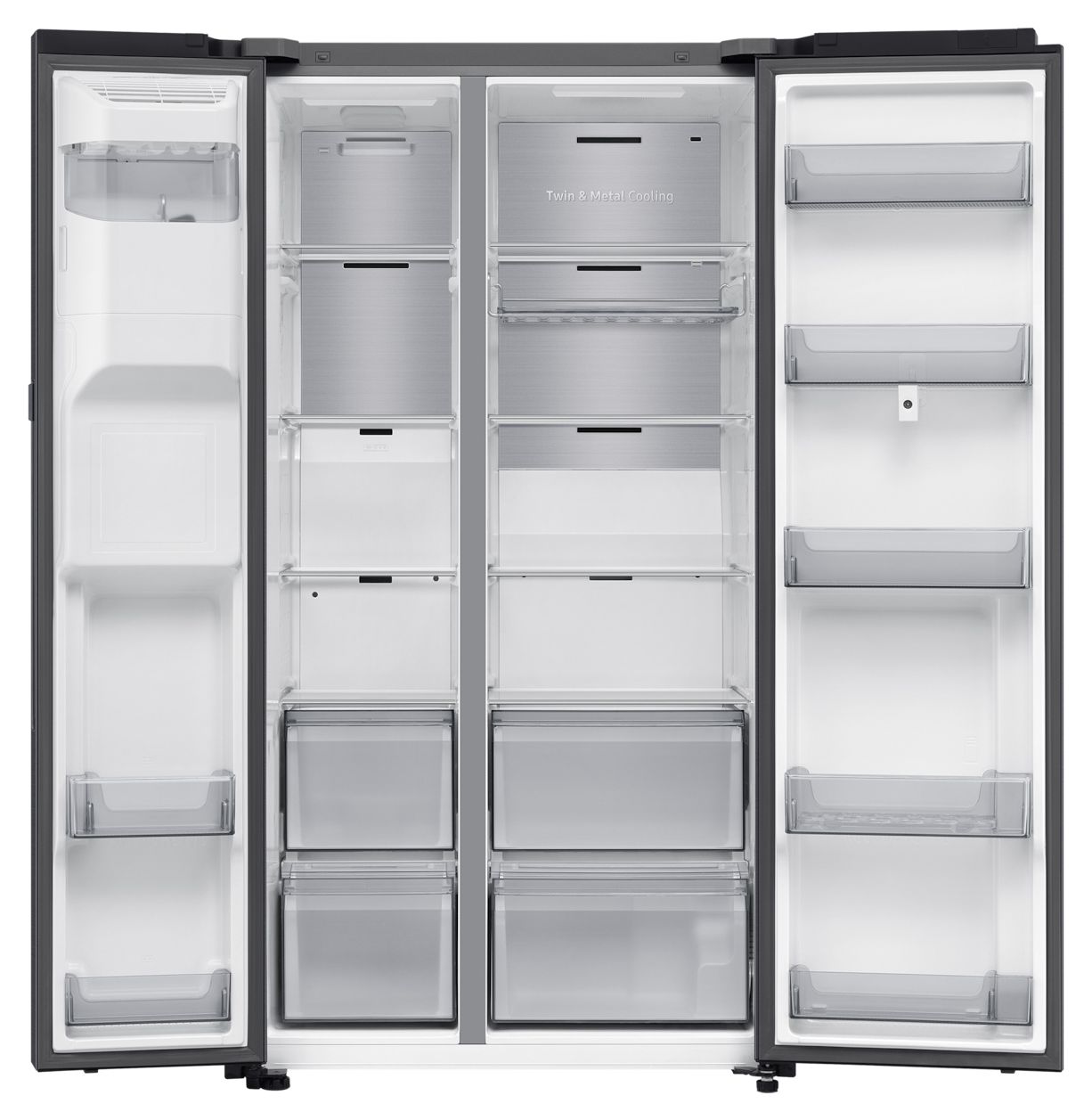 RS90F66BEFEF Side-by-Side Kühl-/ Gefrierkombination 389 l / 225 l 352 kWh NoFrost 1780 mm x 912 mm  (Schwarz) 