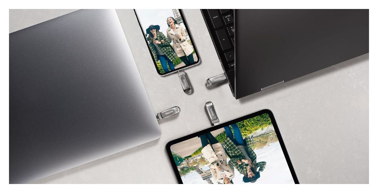 Ultra Dual Drive Luxe USB Type-A / USB Type-C Stick 1 TB  (Edelstahl) 
