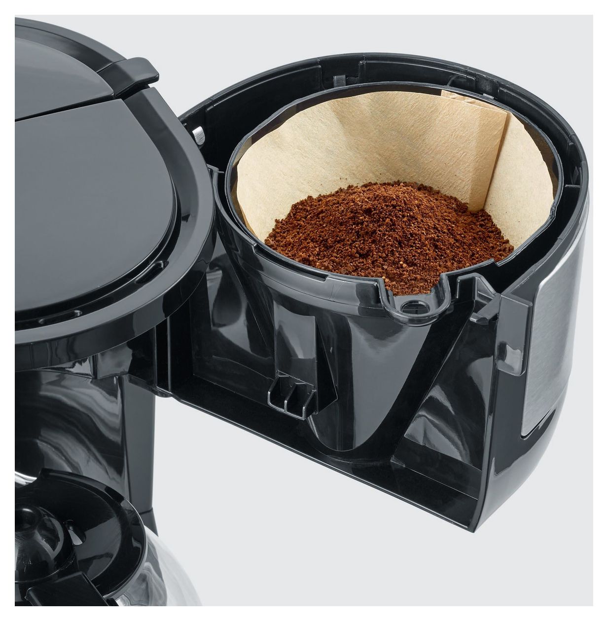 KA4819 4 Tassen Filterkaffeemaschine  (Schwarz, Edelstahl) 