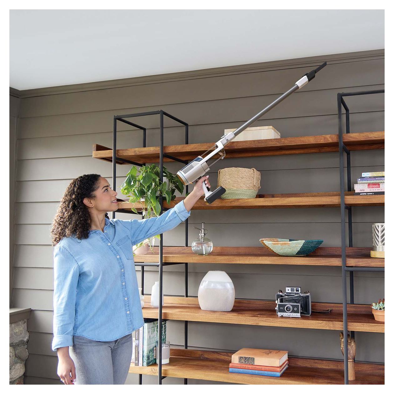 SHARK BU3521EU Clean Clean & Self-Empty Handstaubsauger Beutellos bis 40 min Laufzeit  (Blau, Weiß) 