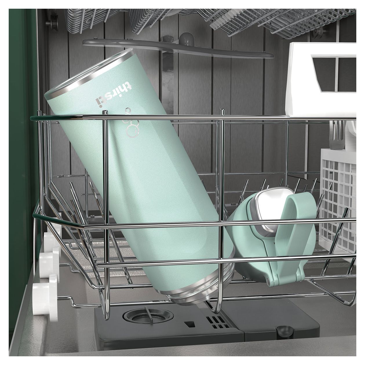 Thirsti 530ml Kunststoff, Edelstahl  (Mintfarbe) 
