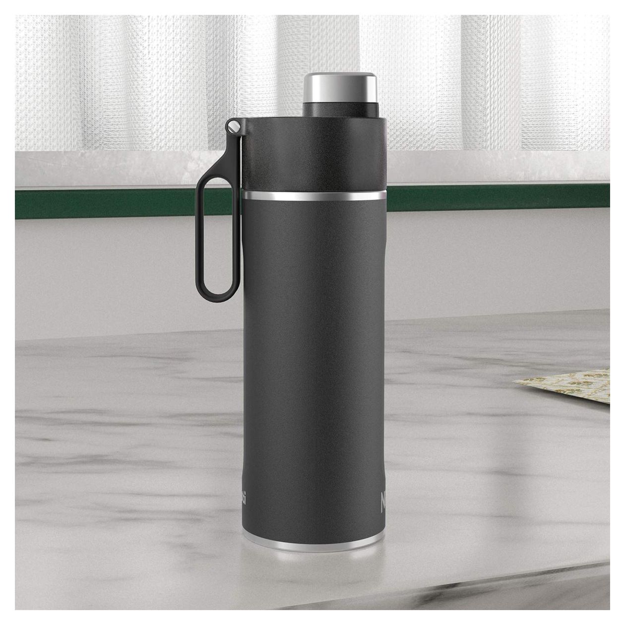 Thirsti 530ml Kunststoff, Edelstahl  (Schwarz) 