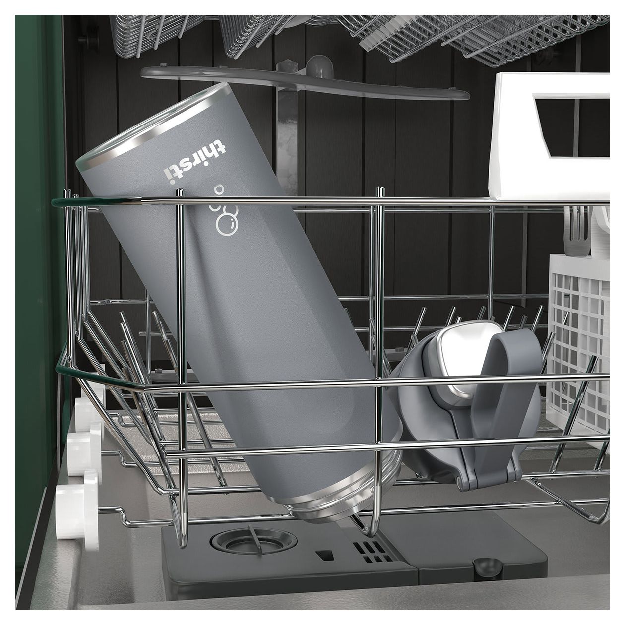 Thirsti 530ml Kunststoff, Edelstahl  (Grau) 