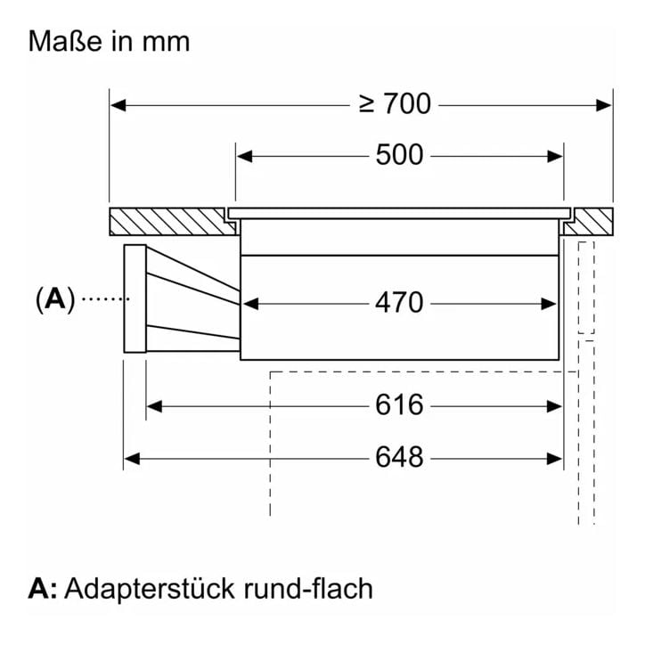 iQ700 EX80BNGA6 (EX80BNX68E + HZ9VDSB4) autarkes 80 cm Induktionskochfeld 4 Kochzonen mit integriertem Dunstabzug 