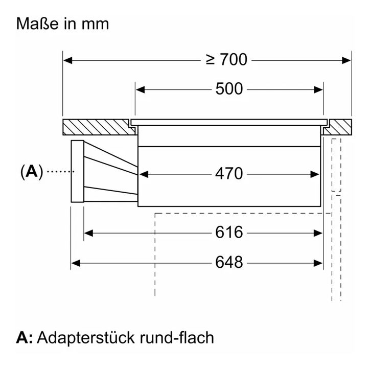 iQ700 EX80BNGA7 (EX80BNX68E + HZ9VDSB2) autarkes 80 cm Induktionskochfeld 4 Kochzonen mit integriertem Dunstabzug 
