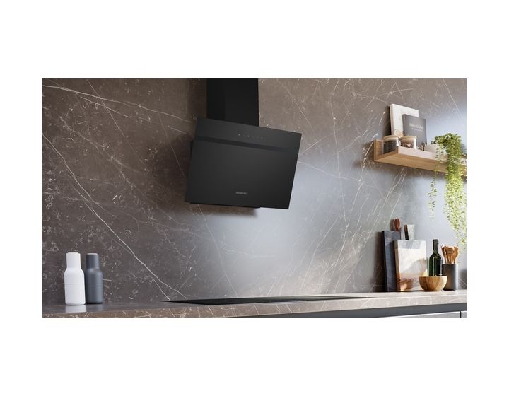 IQ100 LC65KDK60 Abluft/Umluft Dunstabzugshaube/Esse Wand 60 cm (Schwarz) 