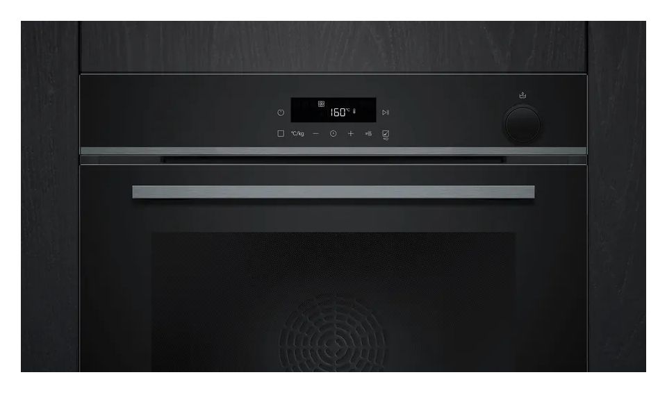 iQ300 HR472G0B3 Einbaubackofen groß Dampfgaren AutoClean (Edelstahl, Schwarz) 