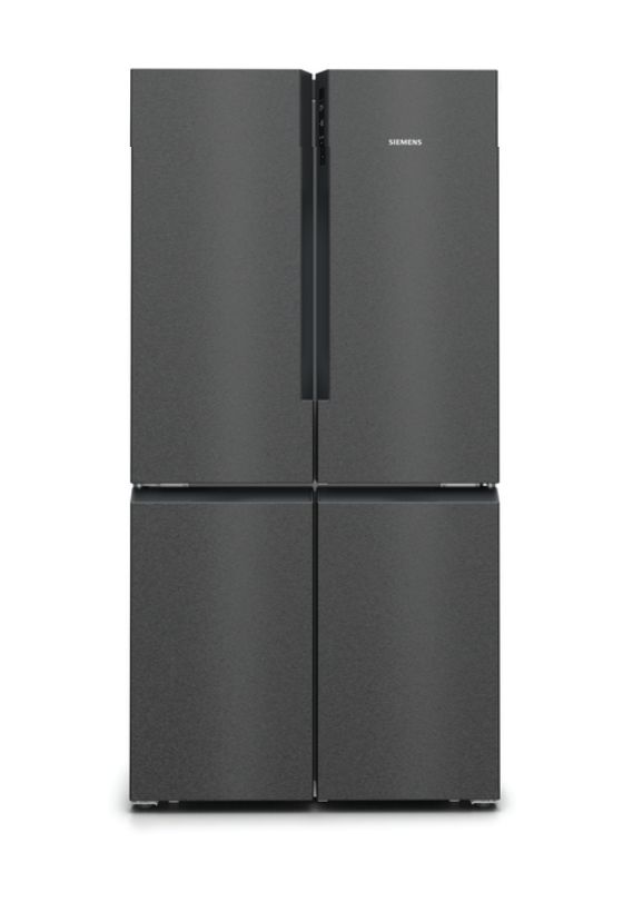 iQ300 KF96NAXEA Side-by-Side Kühl-/ Gefrierkombination French Door 405 l / 200 l 333 kWh NoFrost 1830 mm x 910 mm  (Schwarz, Edelstahl) 