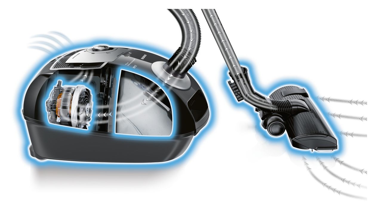 iQ300 plus VSZ4GMJUBI extraKlasse Bodenstaubsauger mit Staubbeutel 600 W  (Schwarz) 
