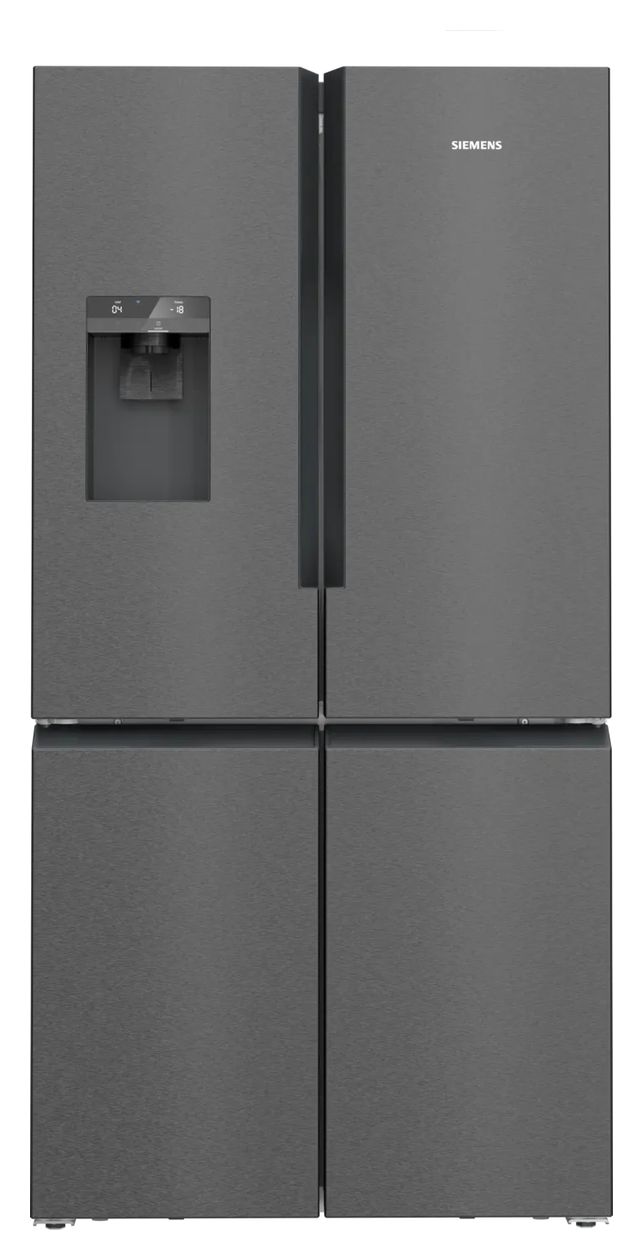 iQ500 KF96DAXEA Side-by-Side Kühl-/ Gefrierkombination 375 l / 199 l 327 kWh NoFrost 1830 mm x 905 mm  (Schwarz, Edelstahl) 