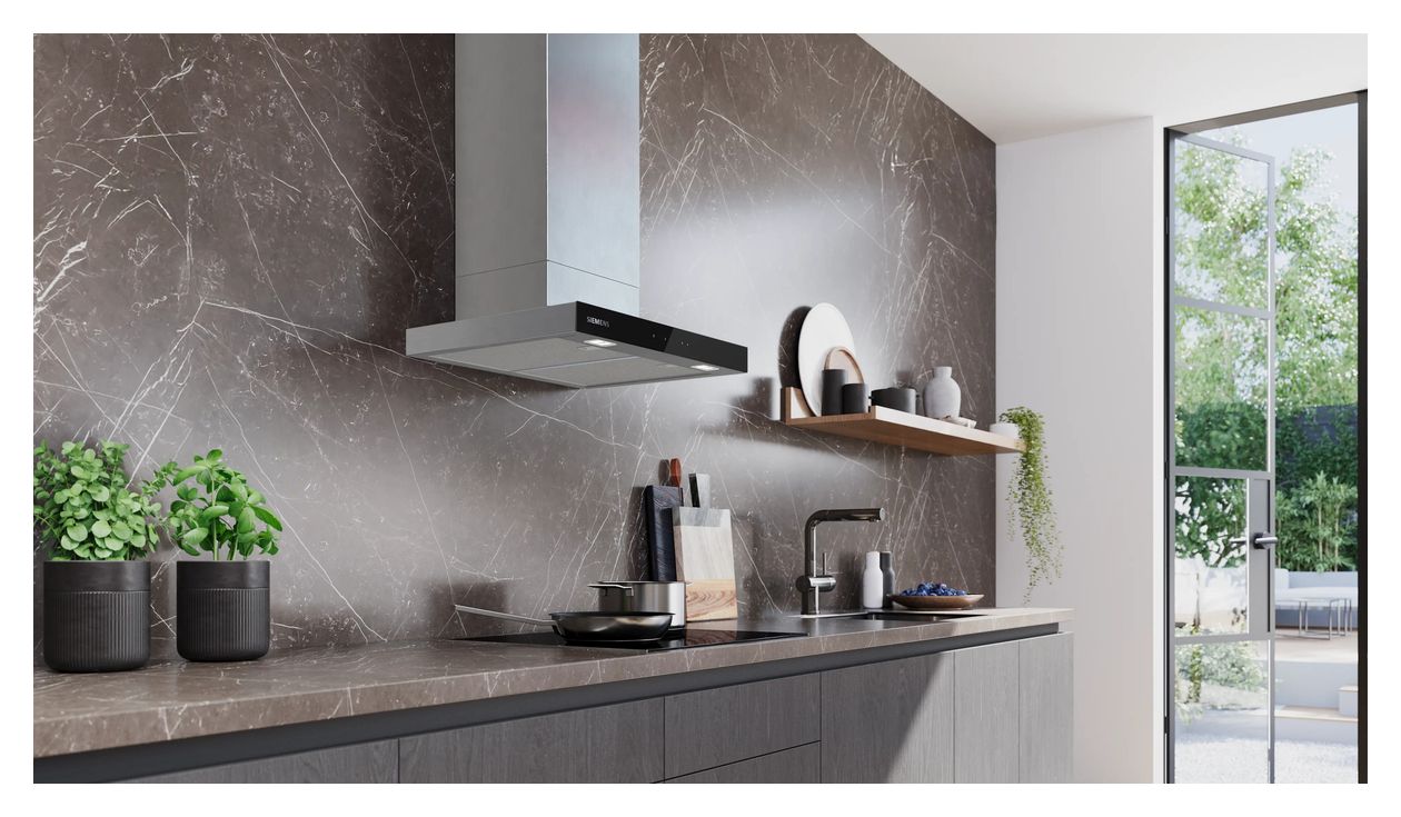 iQ500 LC67BDN30 Abluft/Umluft Dunstabzugshaube/Esse Wand 60 cm (Schwarz, Edelstahl) 