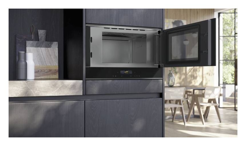 iQ700 BF922R1B1 Einbau-Mikrowelle 900 W Größe: mittel 5 Stufen (Schwarz) 