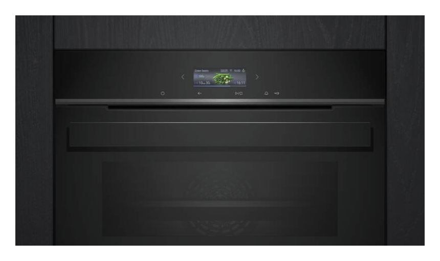 iQ700 CB974GKB1 Einbaubackofen kompakt AutoClean (Schwarz/Edelstahl) 
