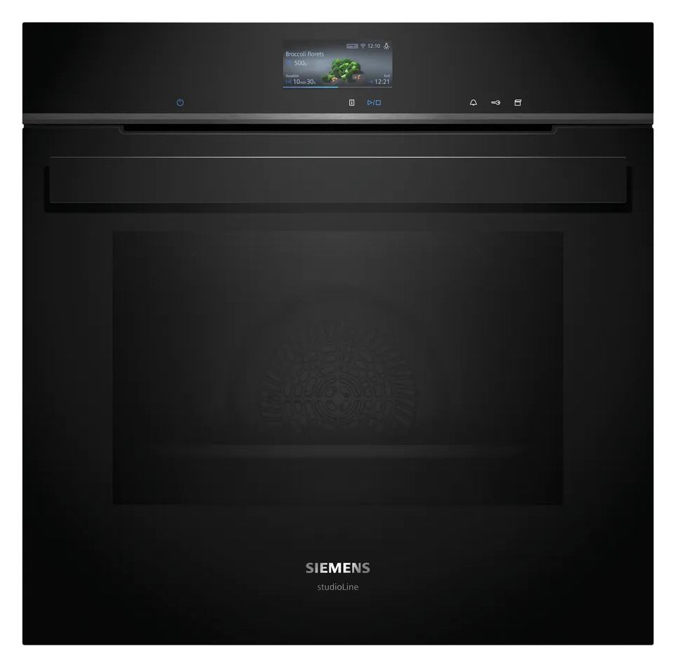 iQ700 HR976GMB1 Einbaubackofen groß Dampfgaren AutoClean (Edelstahl, Schwarz) 