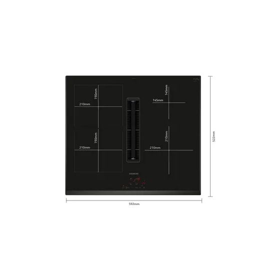 PQ526EA6BZ (HB279GBB3 + ED651BS16E) Backofen-Set groß AutoClean activeClean mit autarkem 80 cm Induktions Kochfeld 